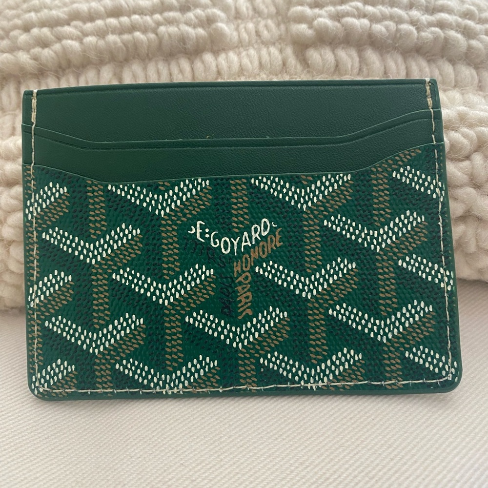 Goyard Green and Gold Card Holder